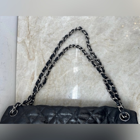 Chanel authentic classic quilted aged glazed calfskin black silver - Picture 15 of 15